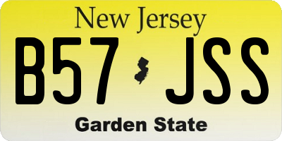 NJ license plate B57JSS
