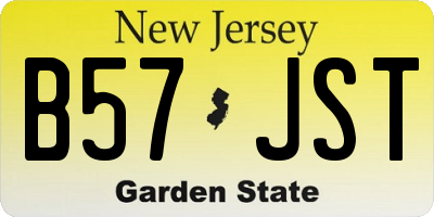 NJ license plate B57JST