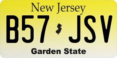 NJ license plate B57JSV