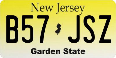 NJ license plate B57JSZ