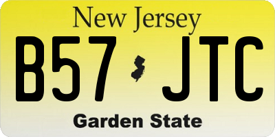 NJ license plate B57JTC