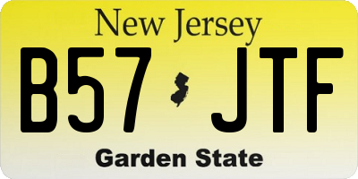 NJ license plate B57JTF