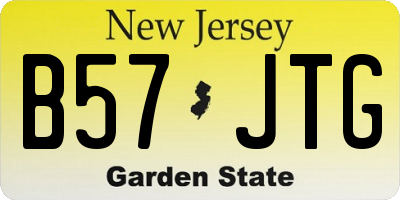 NJ license plate B57JTG