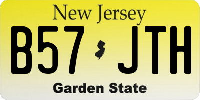NJ license plate B57JTH
