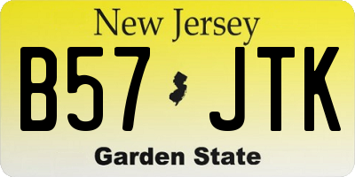 NJ license plate B57JTK