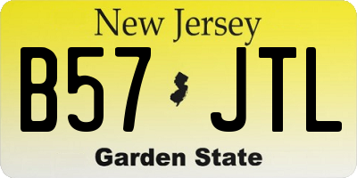NJ license plate B57JTL