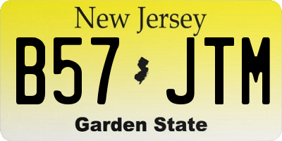 NJ license plate B57JTM