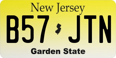 NJ license plate B57JTN