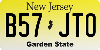 NJ license plate B57JTO