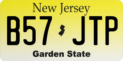 NJ license plate B57JTP