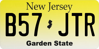 NJ license plate B57JTR