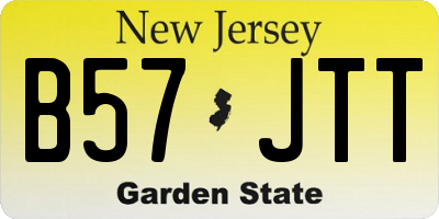 NJ license plate B57JTT