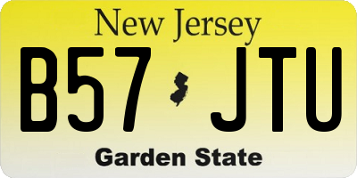 NJ license plate B57JTU