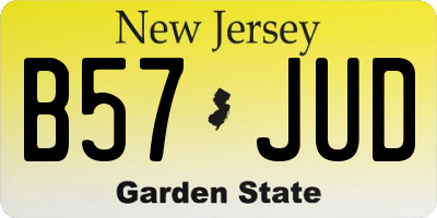 NJ license plate B57JUD