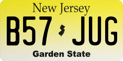 NJ license plate B57JUG