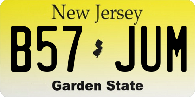NJ license plate B57JUM