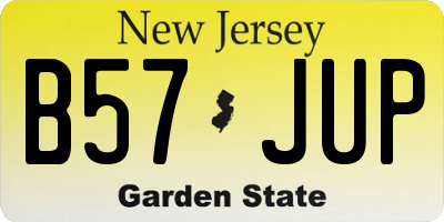 NJ license plate B57JUP