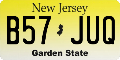 NJ license plate B57JUQ