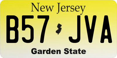 NJ license plate B57JVA
