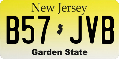 NJ license plate B57JVB