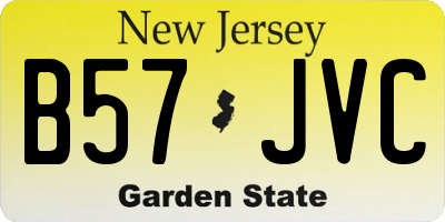 NJ license plate B57JVC