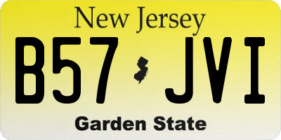 NJ license plate B57JVI