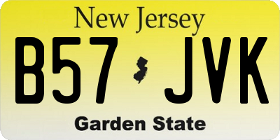 NJ license plate B57JVK