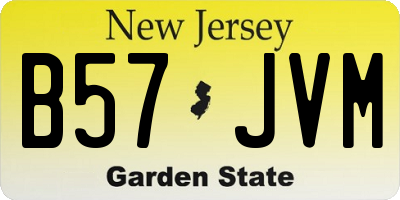 NJ license plate B57JVM