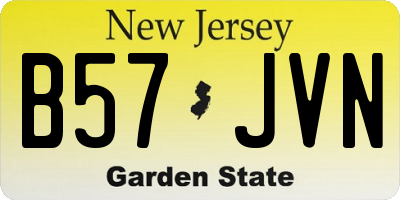 NJ license plate B57JVN