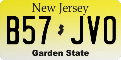 NJ license plate B57JVO