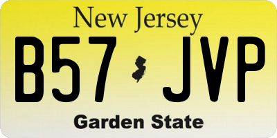 NJ license plate B57JVP
