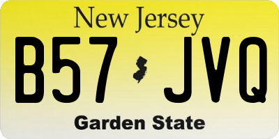 NJ license plate B57JVQ