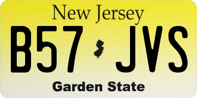 NJ license plate B57JVS