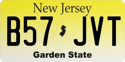 NJ license plate B57JVT