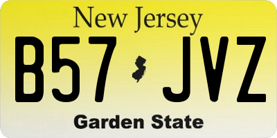 NJ license plate B57JVZ
