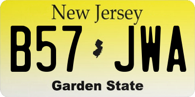 NJ license plate B57JWA