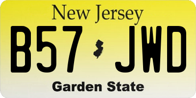 NJ license plate B57JWD