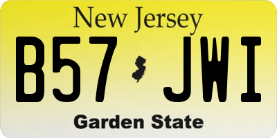 NJ license plate B57JWI