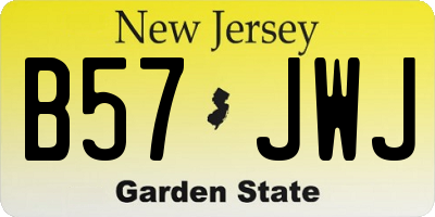 NJ license plate B57JWJ