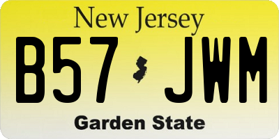 NJ license plate B57JWM
