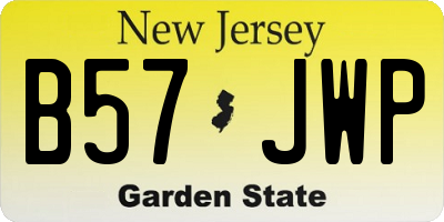 NJ license plate B57JWP