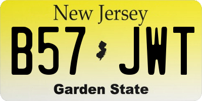 NJ license plate B57JWT