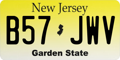 NJ license plate B57JWV