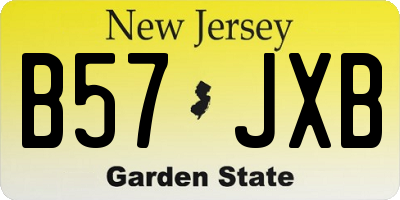 NJ license plate B57JXB