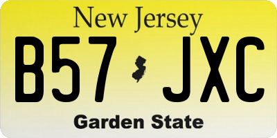 NJ license plate B57JXC