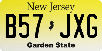 NJ license plate B57JXG
