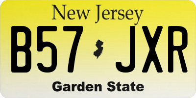 NJ license plate B57JXR