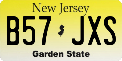 NJ license plate B57JXS
