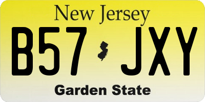 NJ license plate B57JXY