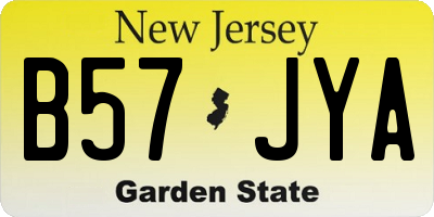 NJ license plate B57JYA